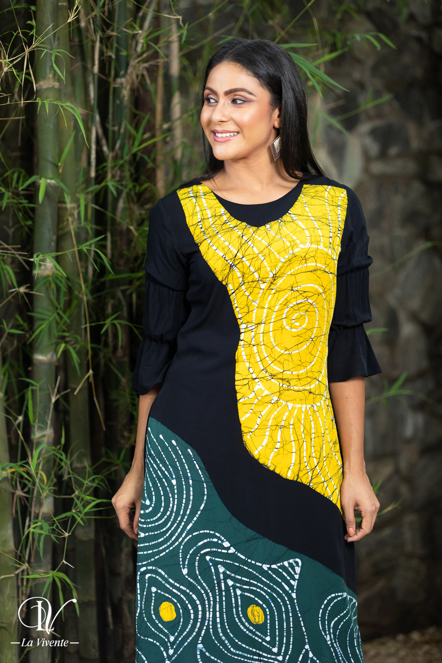 Abstract Batik Maxi Dress - La Vivente